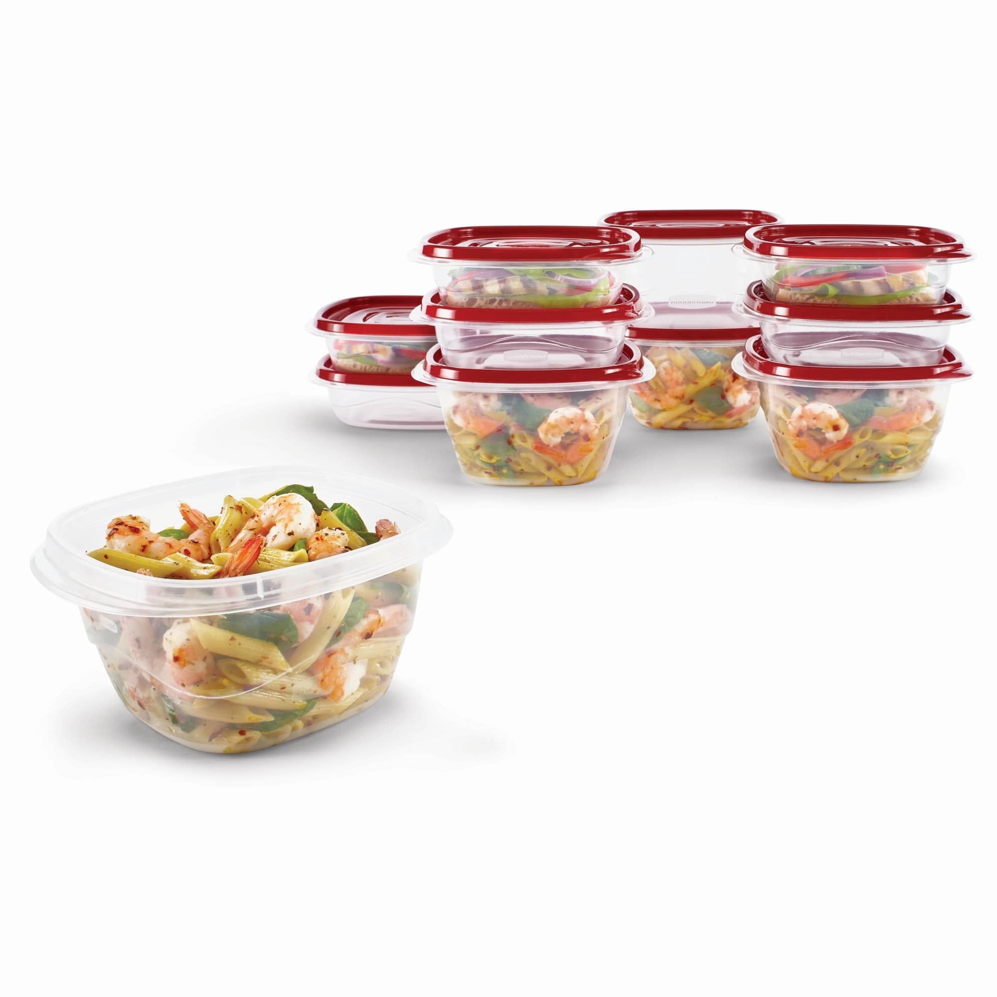 Playful Geometric Square Food Storage Containers, Ruby Red, 10 pack - Deliciously Soft Cupcake Sensory Glob Detail