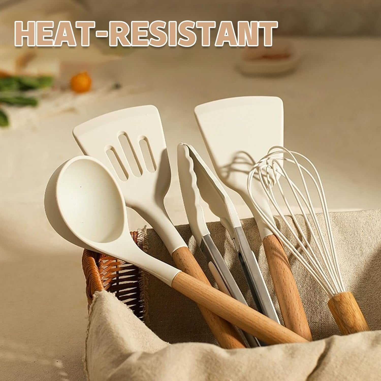 Innovative Kitchen Cooking Utensils Set, 33 pcs Non-stick Silicone Cooking Kitchen Utensils Spatula Set with Holder, Wooden Hand... - Innovative Kitchen Helper for Modern Cooking Detail