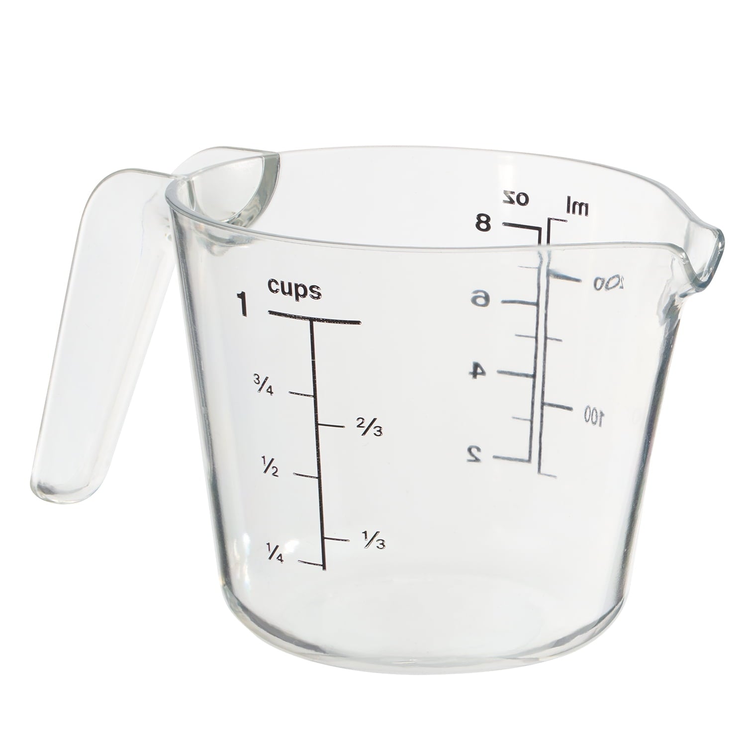 Multi-Functional 1 Cup Large Spout Plastic Measuring Cup, Clear - Kitchen Gadget Tool for Quick Food Prep Detail