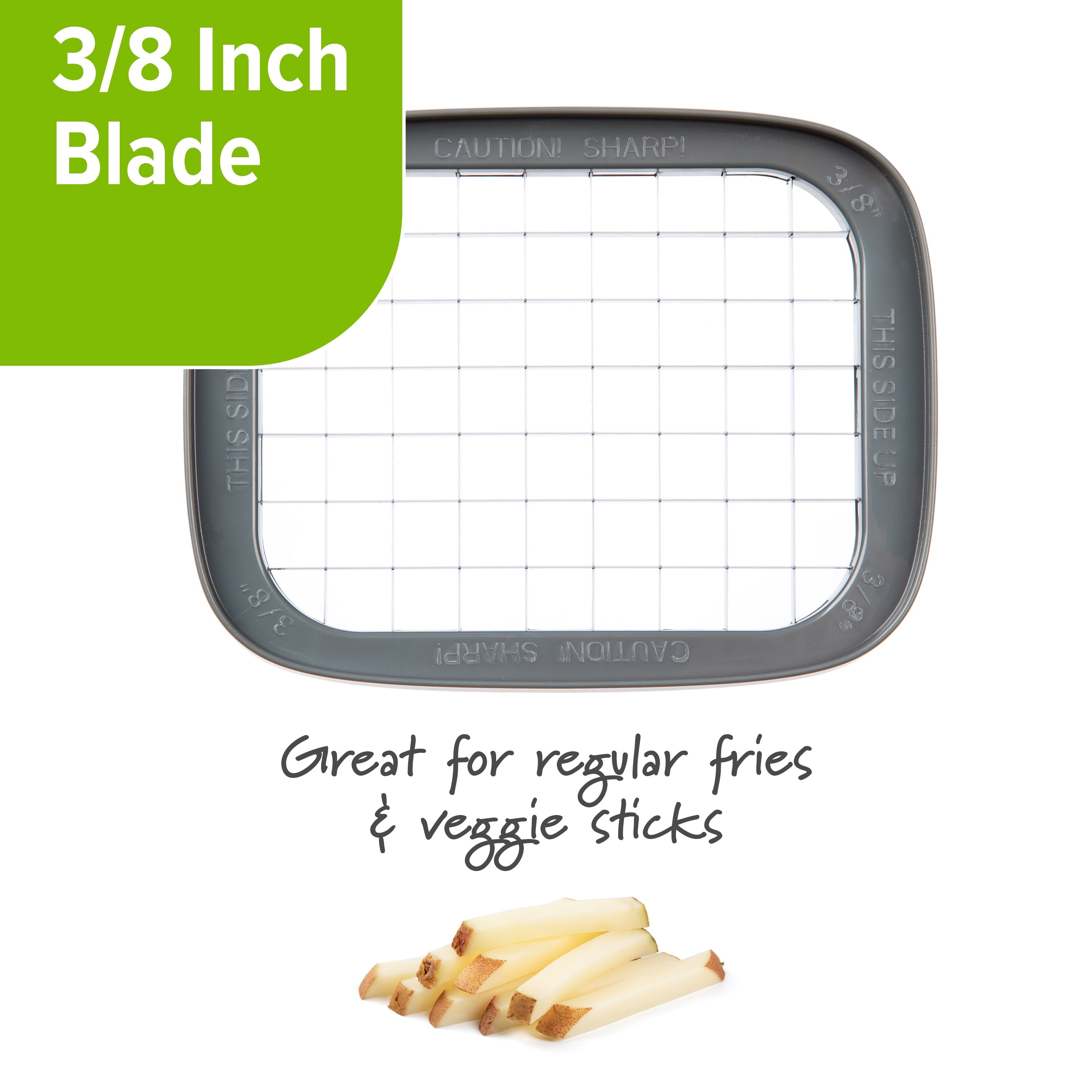 Ergonomic Manual 3-in-1 Deluxe French Fry Cutter - Premium Stainless Steel Garlic Presser & Peeler Detail
