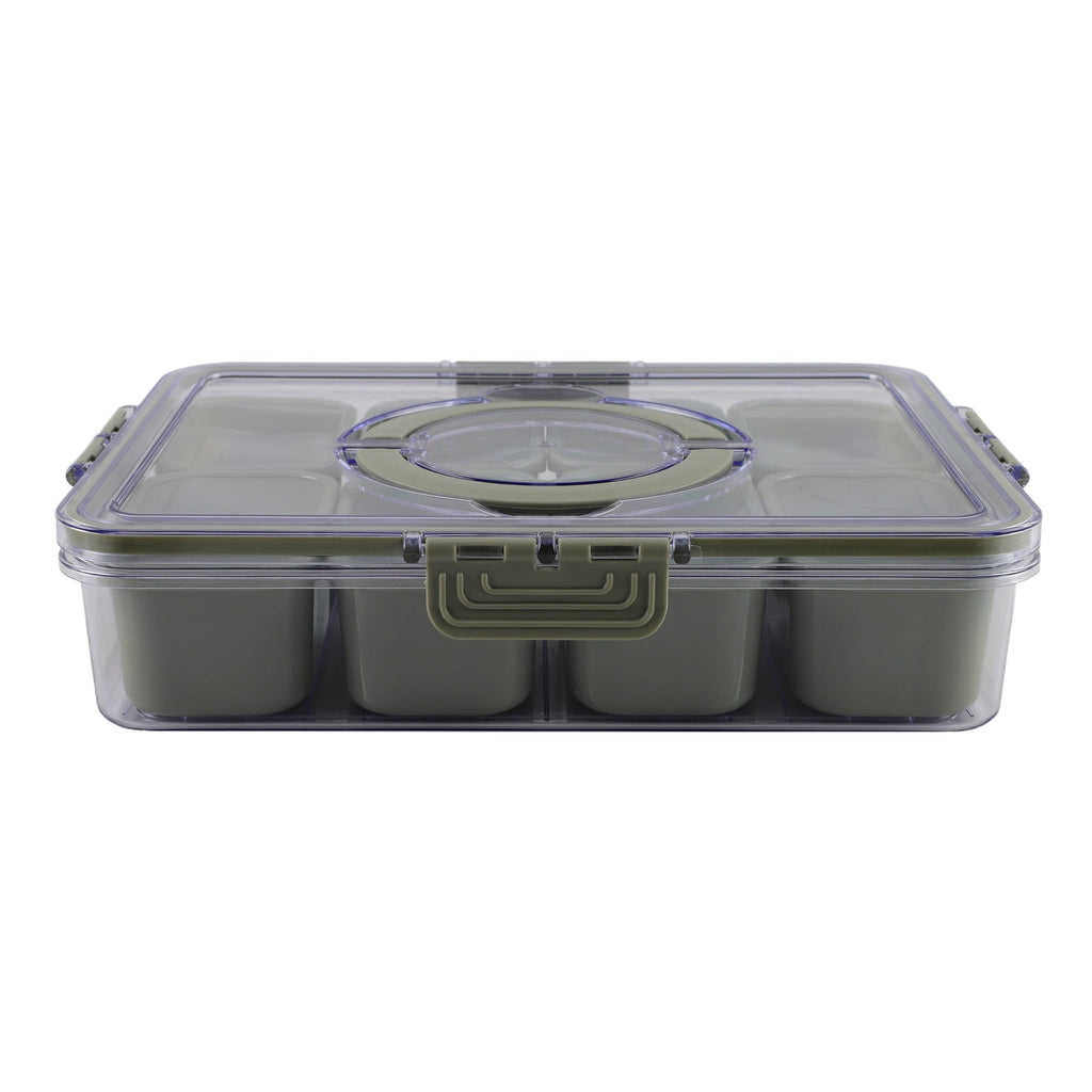 Whimsical Doughnut 8-Compartment Snackle Box, Charcuterie and Snack Container, Divided Serving Tray with Lids and Handle, Dishwasher Saf... - Deliciously Soft Cupcake Sensory Glob Detail