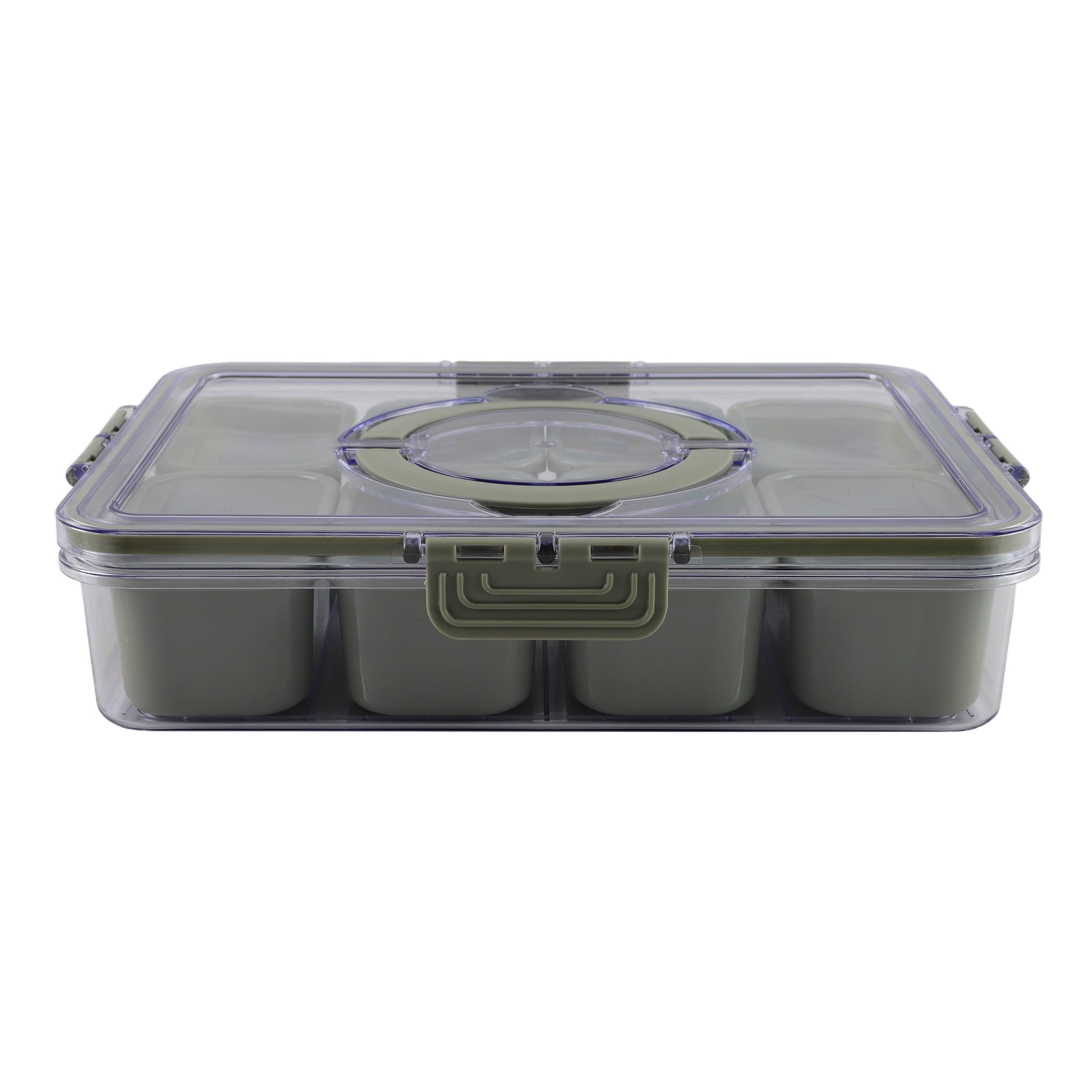 Whimsical Doughnut 8-Compartment Snackle Box, Charcuterie and Snack Container, Divided Serving Tray with Lids and Handle, Dishwasher Saf... - Deliciously Soft Cupcake Sensory Glob Detail