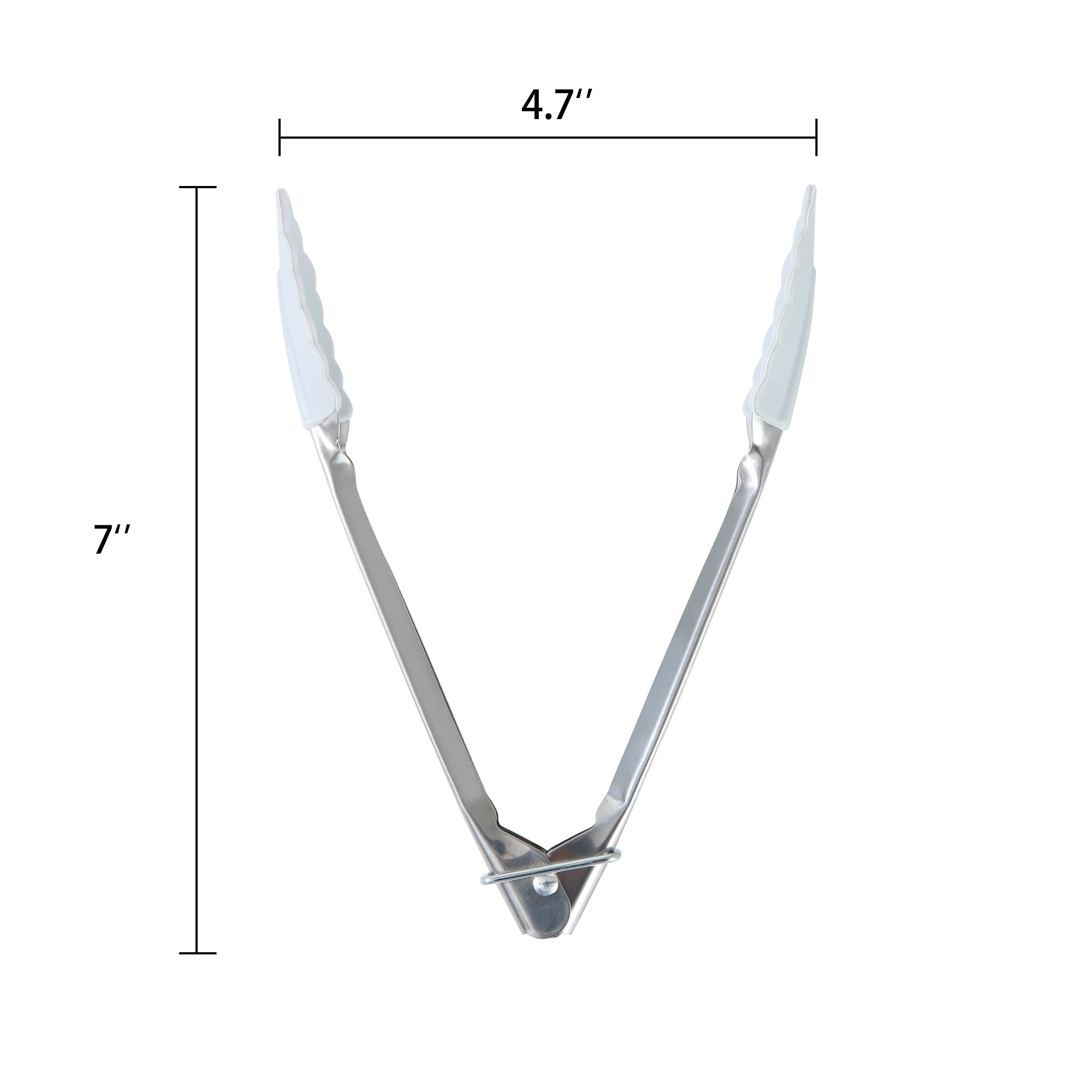 Heavy Duty Stainless Steel and Silicone Mini Food Tongs Grey - High-Precision Culinary Tool for Baking & Cooking Detail