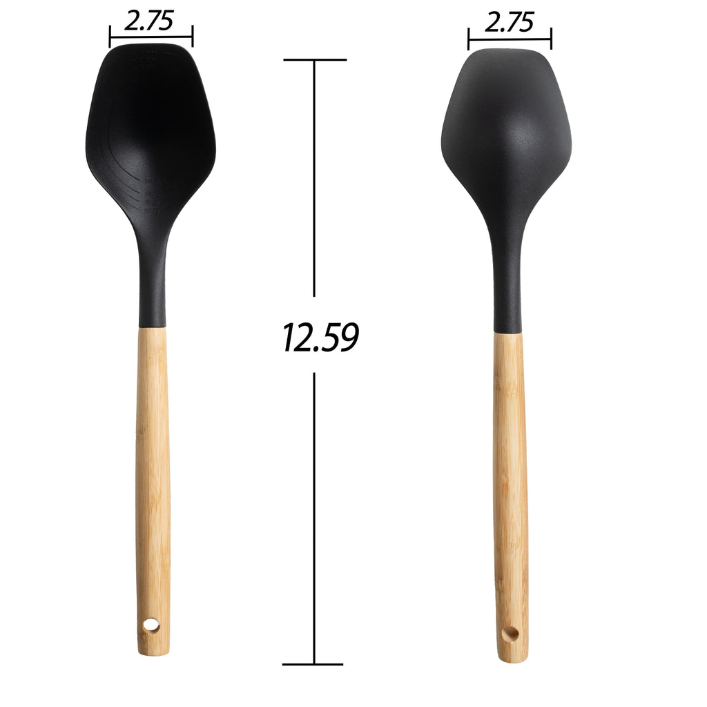 Durable Steel with Bamboo Handle, Ideal for Cooking , 13in L - Multi-Purpose Hand Tool for Daily Meal Prep Detail