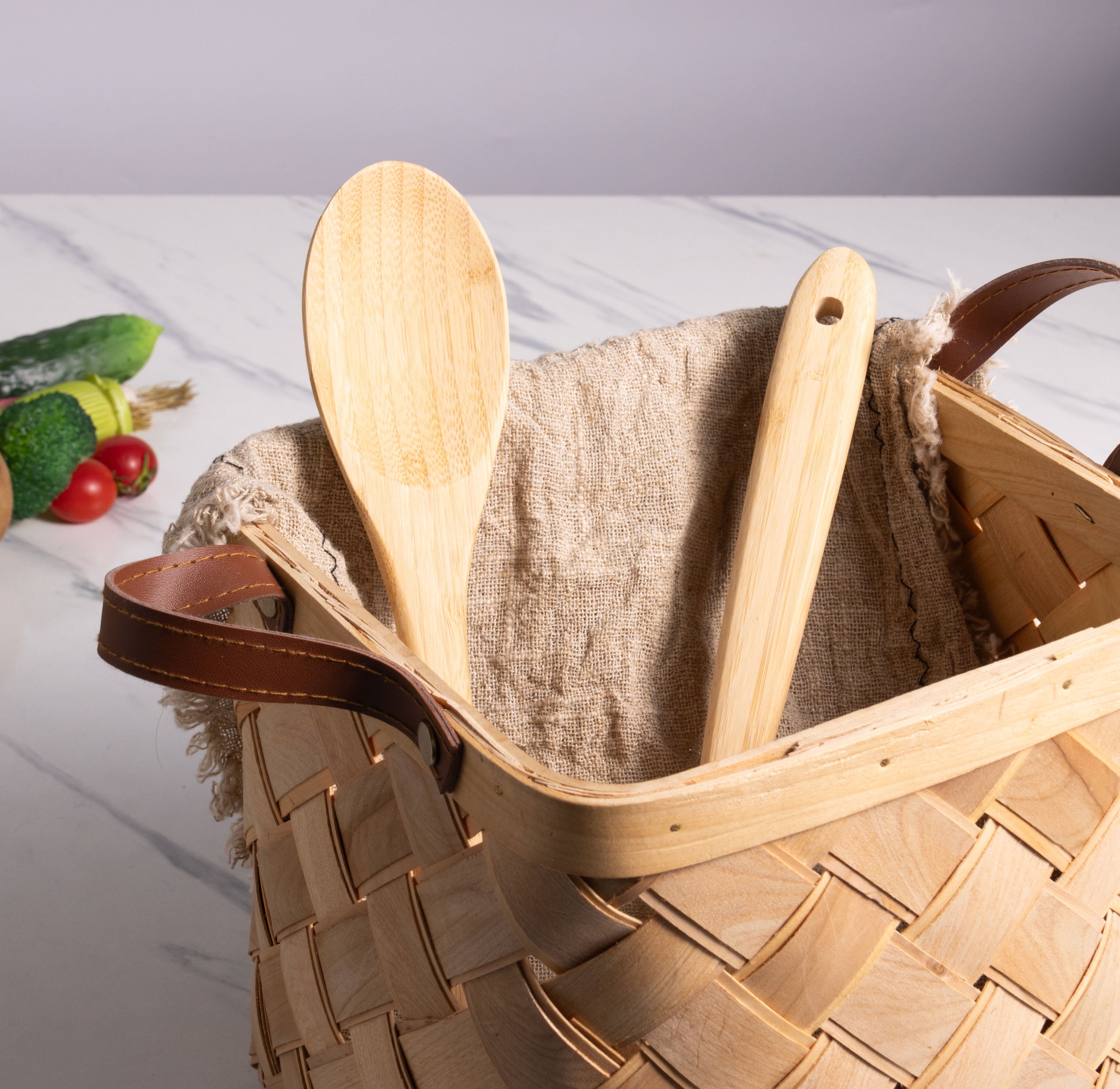 Professional Grade Bamboo Cooking Spoon Natural Bamboo Crafted, 13" L, Kitchen Prep - Multi-Purpose Hand Tool for Daily Meal Prep Detail