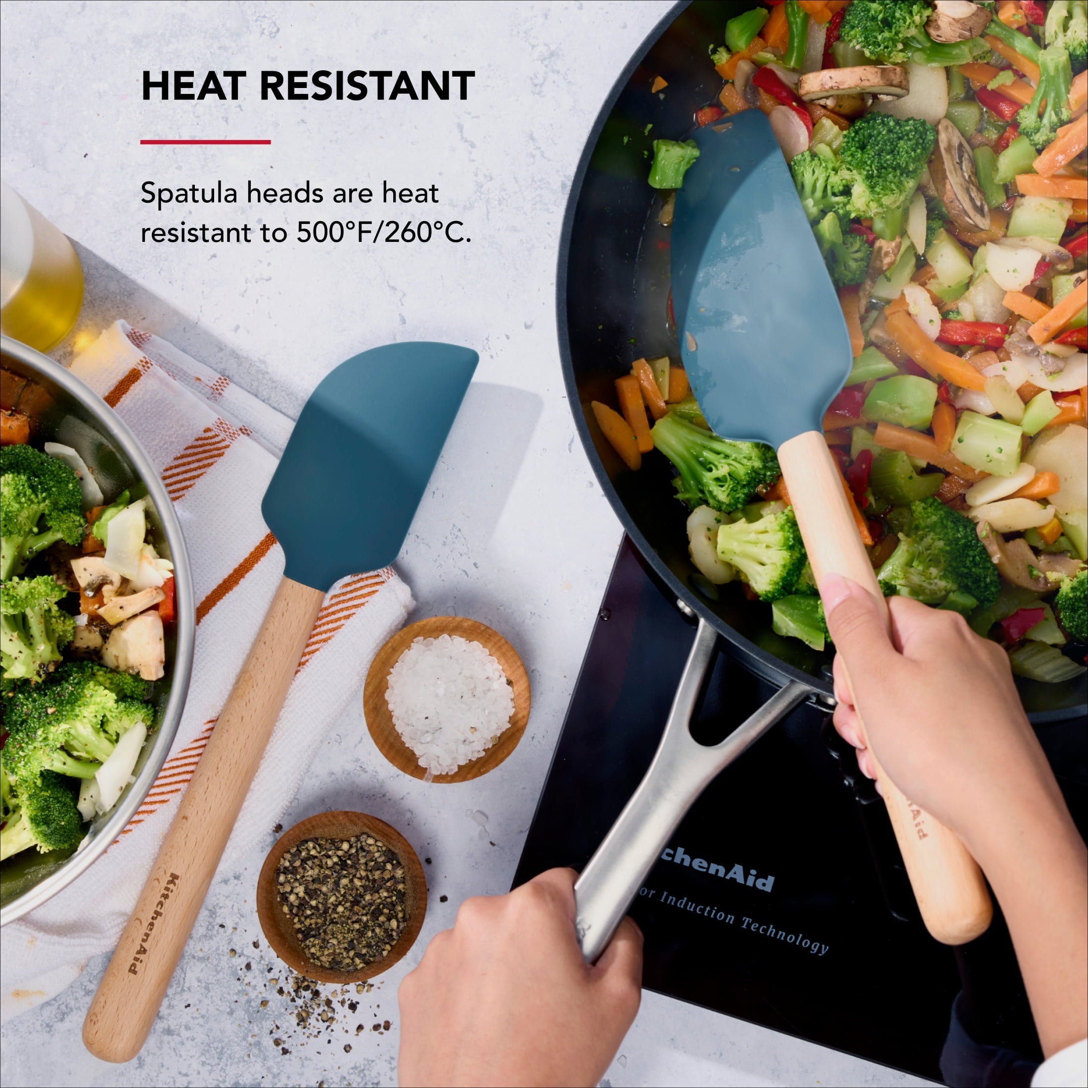 Chef-Quality 2-Piece Silicone Mixing Spatula and Scraper Set for Cooking, Agave - Professional Kitchen Tool for Culinary Enthusiasts Detail