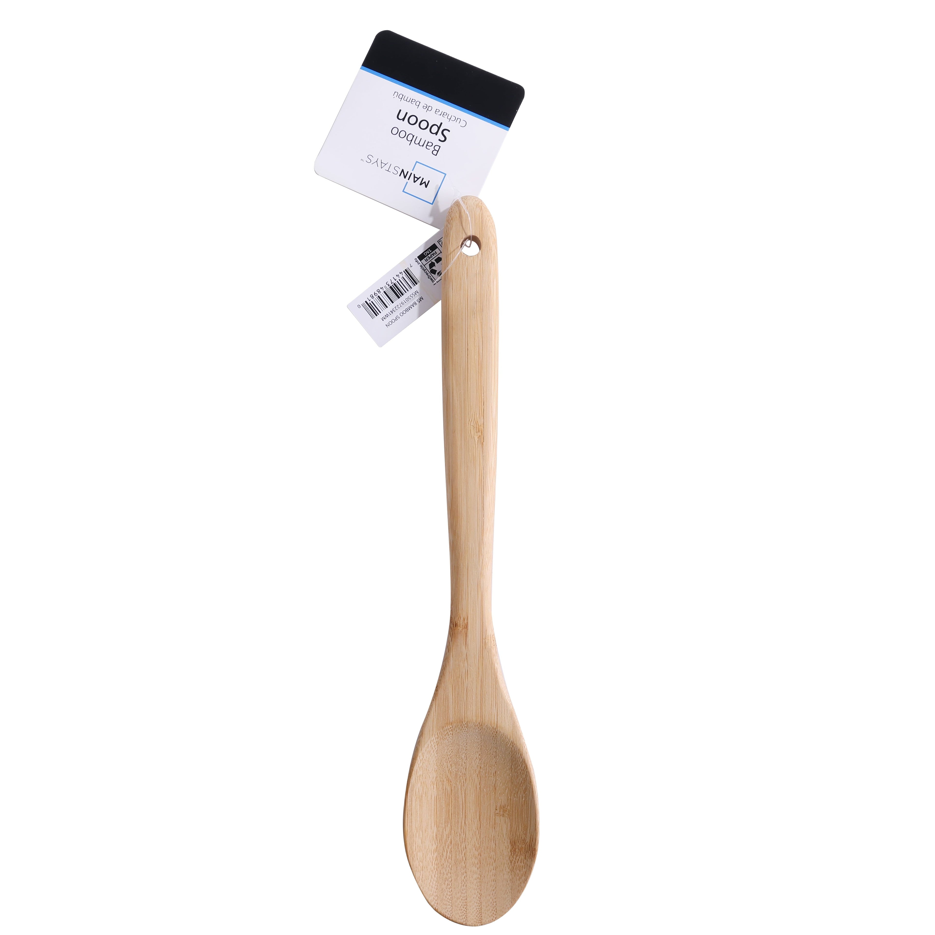 Professional Grade Bamboo Cooking Spoon Natural Bamboo Crafted, 13" L, Kitchen Prep - Multi-Purpose Hand Tool for Daily Meal Prep Detail