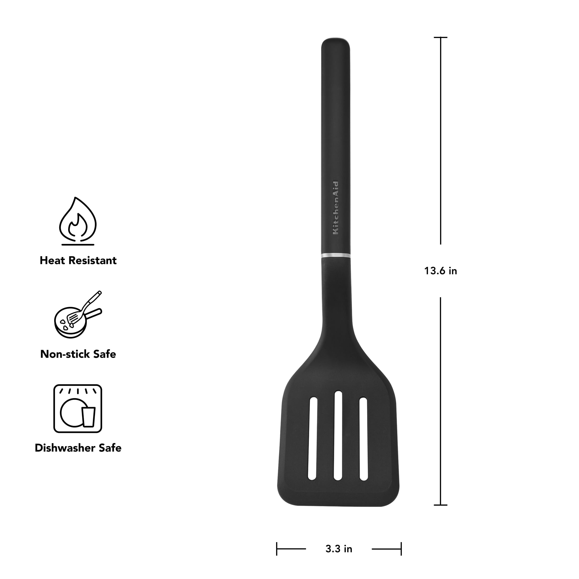 Professional Grade 3-Piece Cooking Utensils Set with Ergonomic Handles, Black - High-Precision Culinary Tool for Baking & Cooking Detail