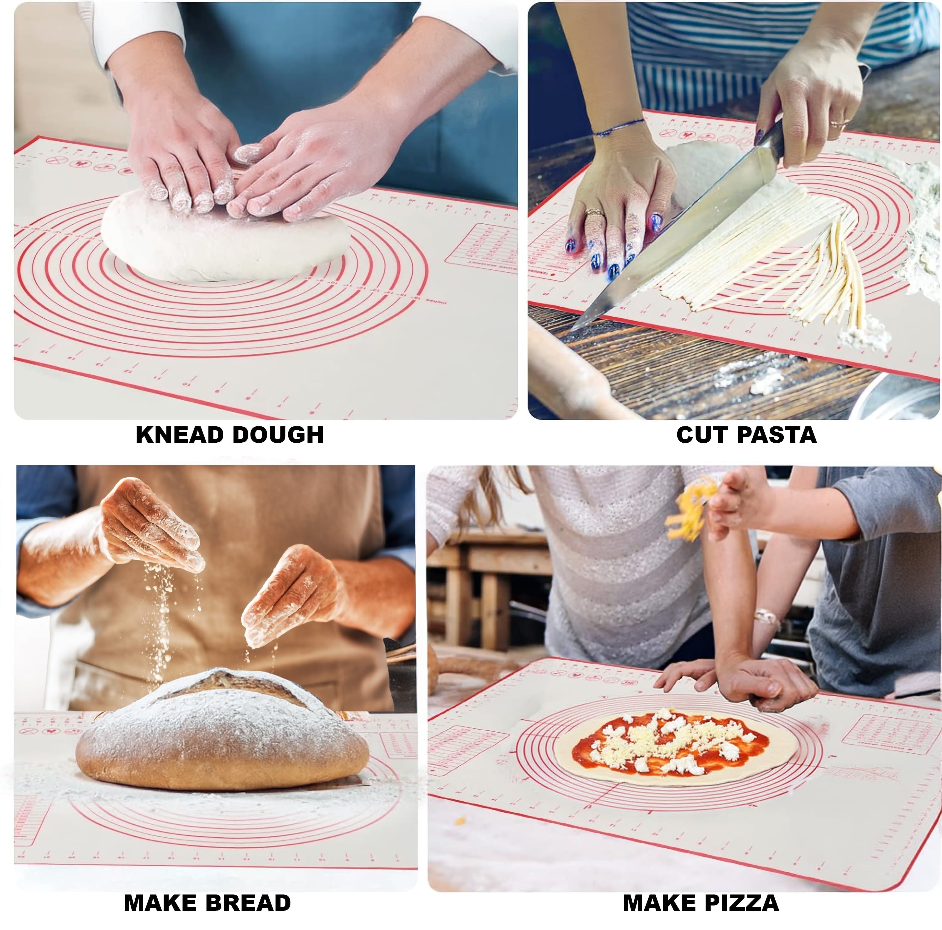 Innovative Reusable Silicone 24"x 18" Pastry Mat with Measurements - Kitchen Gadget Tool for Quick Food Prep Detail