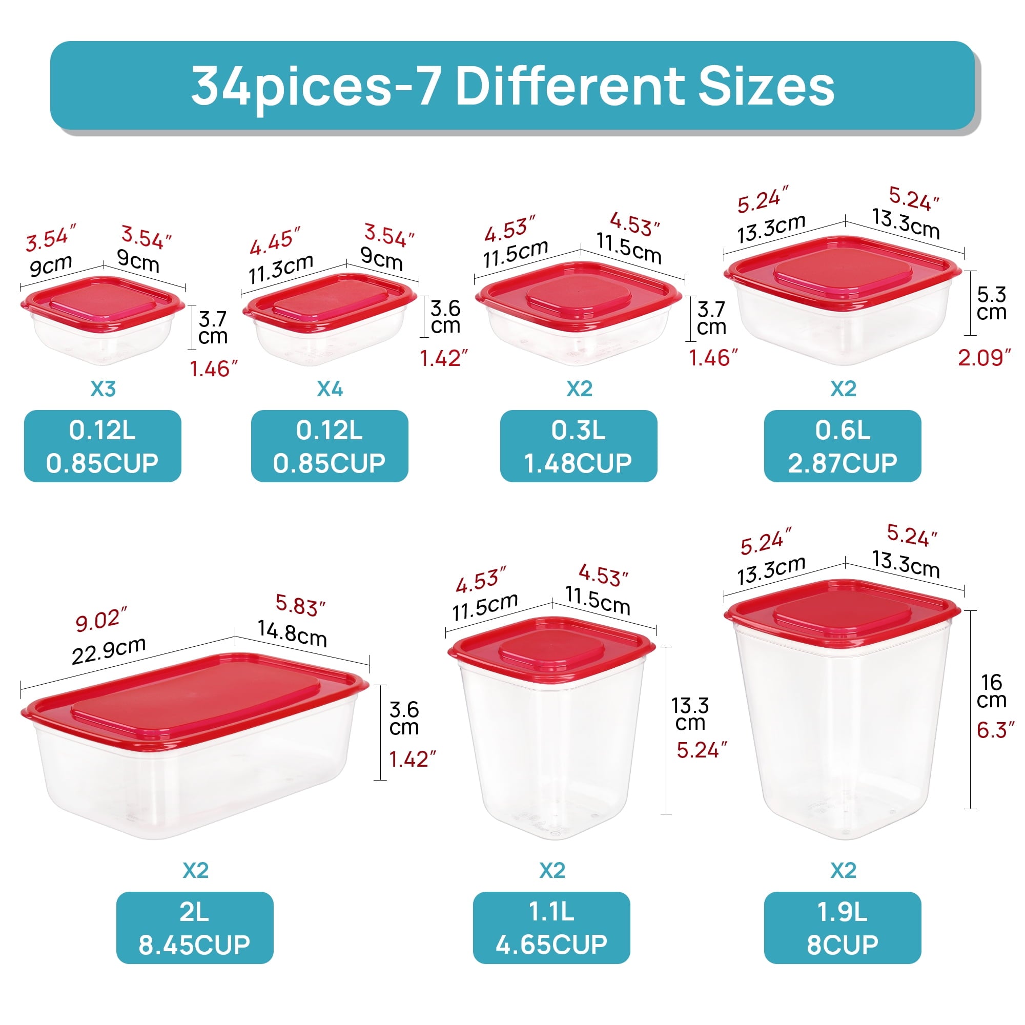 Whimsical Doughnut 34 Pieces Meal Prep Containers, 7-Size ，Plastic Food Storage Containers with Lids for Lunch,Leftover - Squishy Dohnut Sweet Treat Shaped Stress Toy Detail