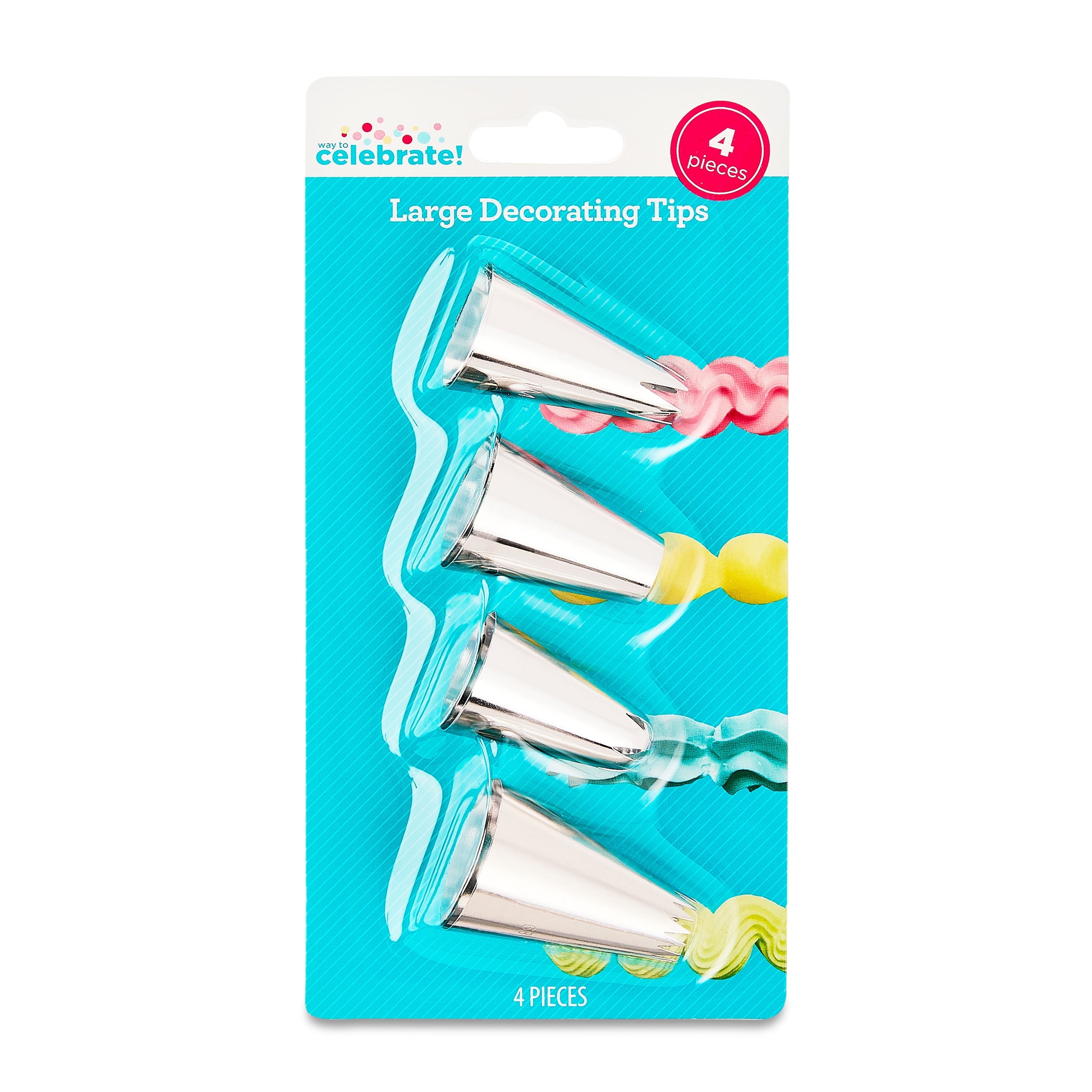 Premium Kitchen Large Decorating Tips, 4 Pieces - Premium Stainless Steel Garlic Presser & Peeler Detail
