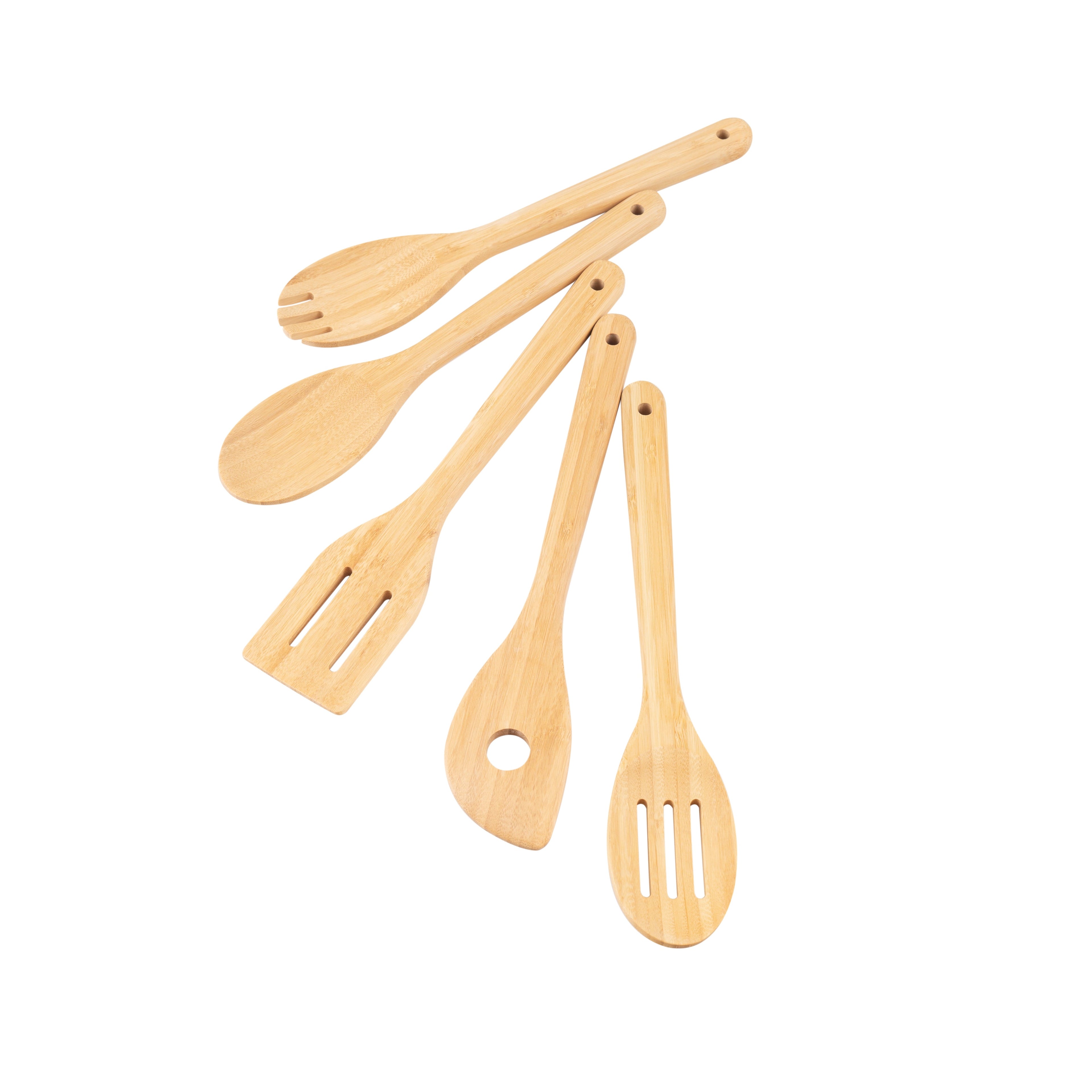 High-Precision 5pk Bamboo Spoons for Cooking, Kitchen Essential Tools Set - Multi-Purpose Hand Tool for Daily Meal Prep Detail