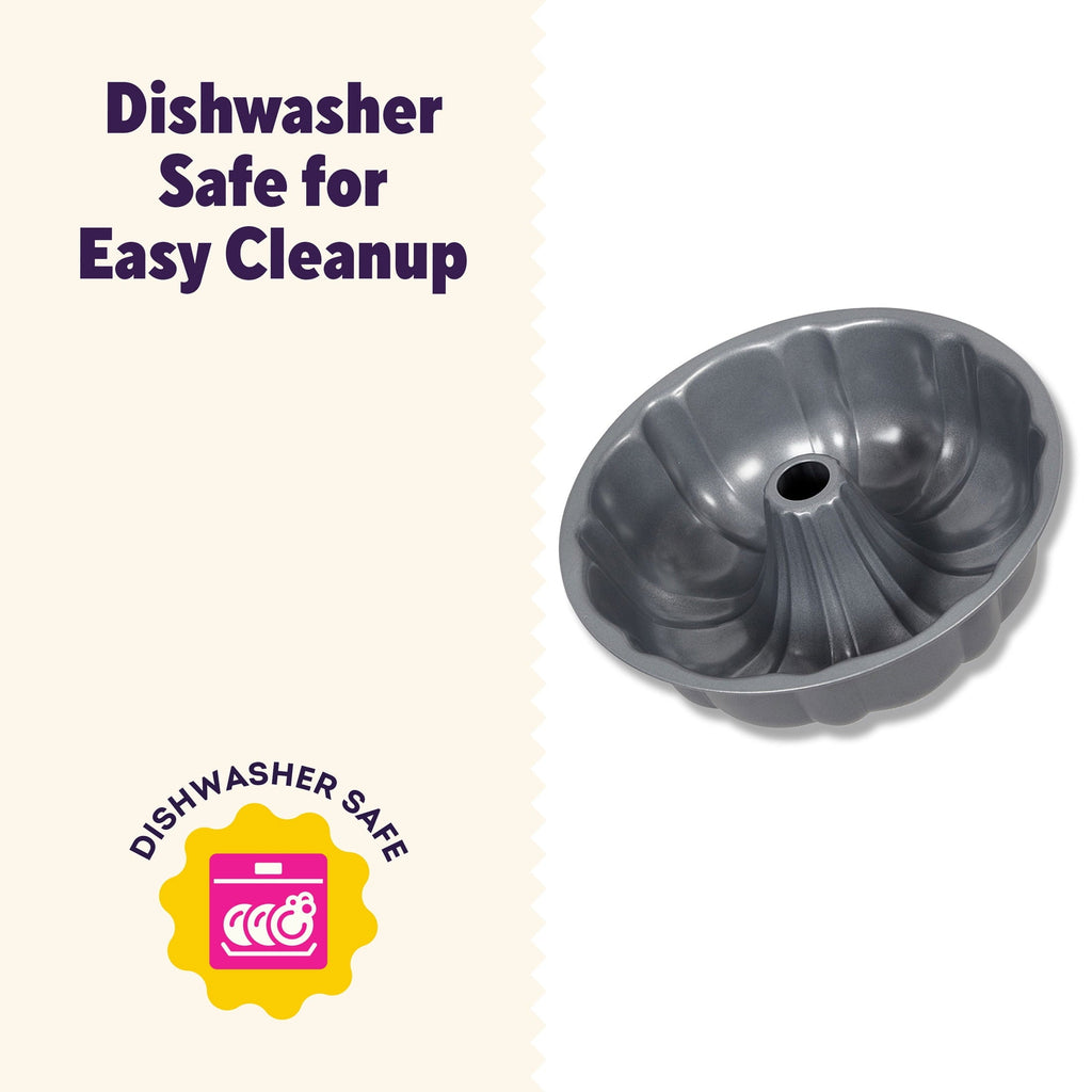 Ergonomic Manual Everyday Non-Stick Bundt Cake Pan 9.51" Fluted Tube Baking Pan, Packaging May Vary - Kitchen Gadget Tool for Quick Food Prep Detail