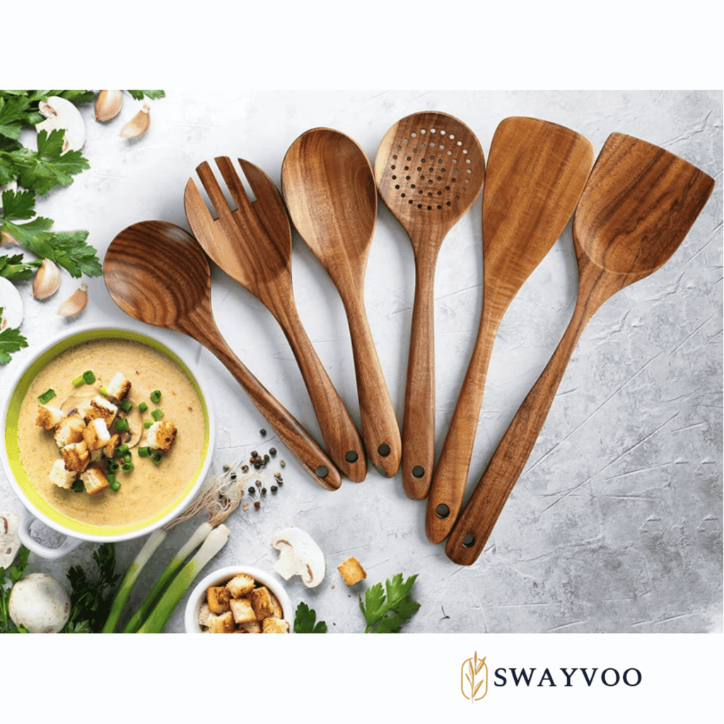 Premium Silicone Wooden Spoons for Cooking, 6-Piece 100% Natural Teak Wooden Utensils for Cooking — Heat Resistant, Non-Stick ... - Heat-Resistant Silicone Cooking Spatula Turner Detail