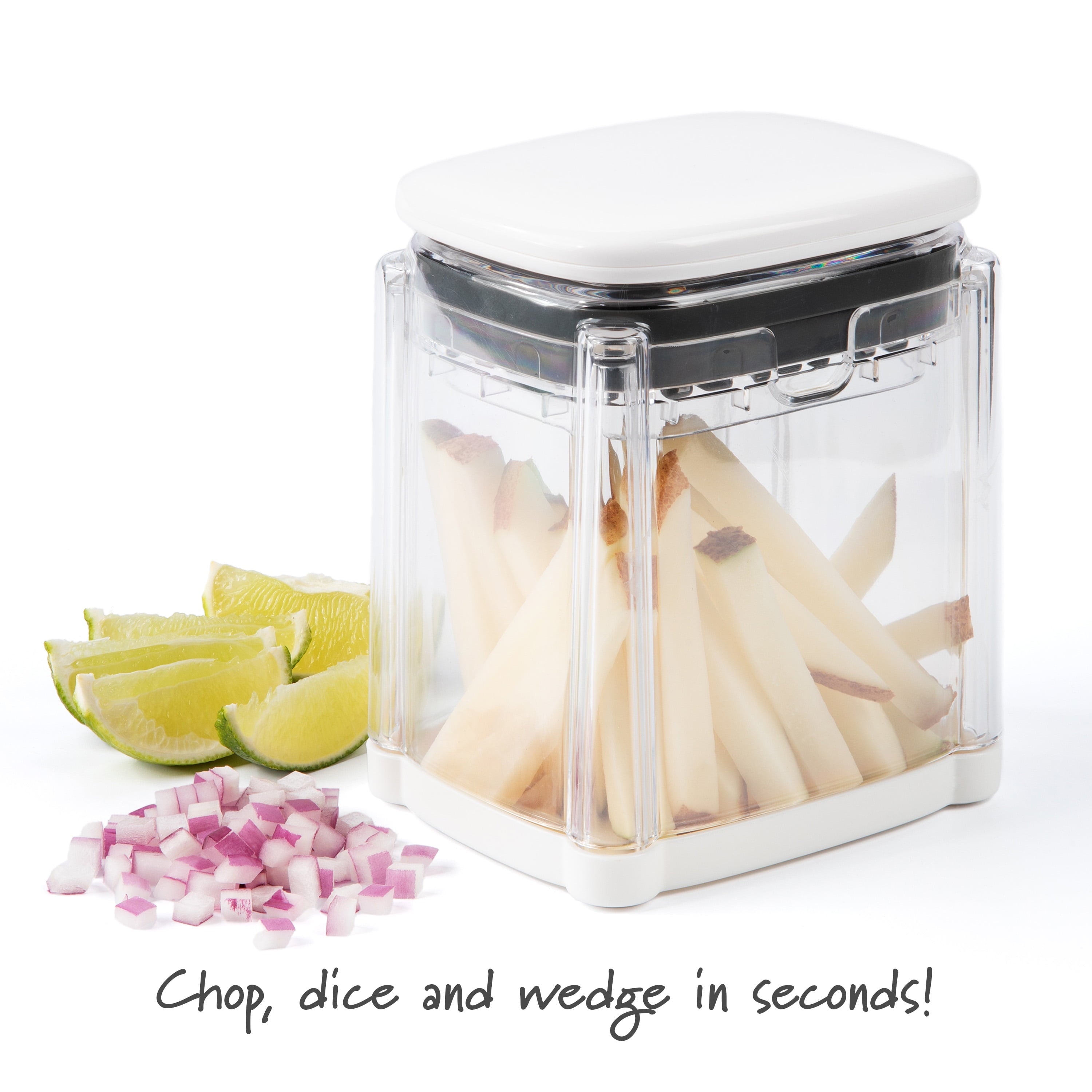 Ergonomic Manual 3-in-1 Deluxe French Fry Cutter - Premium Stainless Steel Garlic Presser & Peeler Detail